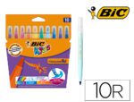 Marcador Ponta Pincél Bic Kids Vis Aquarelle. Estojo de 10 cores, tinta à base de água.