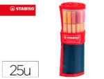 Marcador Stabilo Point 88 ponta de fibra, estojo Roller conjunto de 25 cores sortidas.