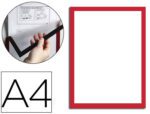 Moldura Porta Anuncios Durable Magnetico Din A4 Dorso Adesivo Removivel Cor Vermelho Pack De 5 Unidades