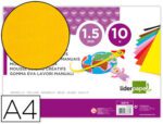 Goma Eva Liderpapel, formato A4 com 60 grs., espessura 1,5mm., cor amarelo, pack 10 folhas.