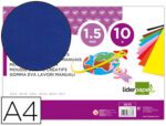 Goma Eva Liderpapel, formato A4 com 60 grs., espessura 1,5mm., cor azul, pack 10 folhas.