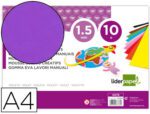 Goma Eva Liderpapel, formato A4 com 60 grs., espessura 1,5mm., cor violeta, pack 10 folhas.