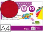 Goma Eva Liderpapel, formato A4 com 60 grs., espessura 1,5mm., cor vermelho, pack 10 folhas.