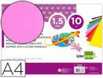 Goma Eva Liderpapel, formato A4 com 60 grs., espessura 1,5mm., cor rosa, pack 10 folhas.