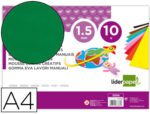 Goma Eva Liderpapel, formato A4 com 60 grs., espessura 1,5mm., cor verde, pack 10 folhas.