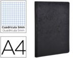 Caderno Clairefontaine capa cartolina. Formato A4 quadrículado 5 mm. Com 96 folhas, cor preto.