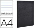 Caderno Clairefontaine capa cartolina. Formato A4 pautado 5 mm. Com 96 folhas, cor preto.