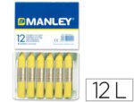 Lápis de Cera Manley, Nº47, unicolor. Caixa com 12 unidades, cor verde amarelo claro.