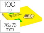 Bloco de Notas Adesivas Q-Connect 75X75 mm. Cor amarelo Neon Zig-Zag,