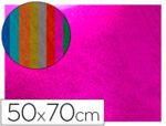 Goma Eva Liderpapel, formato 50X70 cm., espessura 2 mm. Cor metalizada rosa.