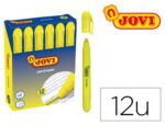 Marcador de Cera Gel Jovi fluorescente. Caixa com 12 unidades. Cor amarela.
