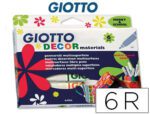 Marcador Giotto decor materials. Caixa com 6 cores sortidas.