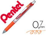Roller Pentel Energel Bl77 0,7 mm., retrátil, cor laranja.