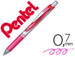 Roller Pentel Energel Bl77 0,7 mm., retrátil, cor rosa.