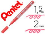 Marcador Permanente Pentel N50S, ponta 1,5/2 mm. Cor vermelho.