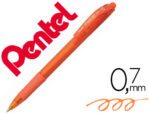 Esferográfica Pentel retrátil Bx417, cor laranja.