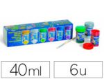 Guache Pelikan Glitter 20 ml. 942/20S. Caixa com 6 cores sortidas + pincel.