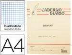 Caderno Diário Pena quadrículado. Agrafado, formato B5, com 40 folhas.