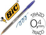 Esferográfica Bic cristal, ponta de 1 mm. Traço de 0,4 mm., cor azul. Unidade.