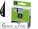Fita Dymo D1, preto-branco, 6 mm. X 7 metros.