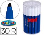 Marcador Jumbo Carioca. Pote de 30 unidades, cor azul.