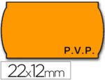 Rolo de Etiquetas adesivas Meto Onduladas 22 X 12 mm. Pvp removível - laranja fluorescente, rolo 1500.